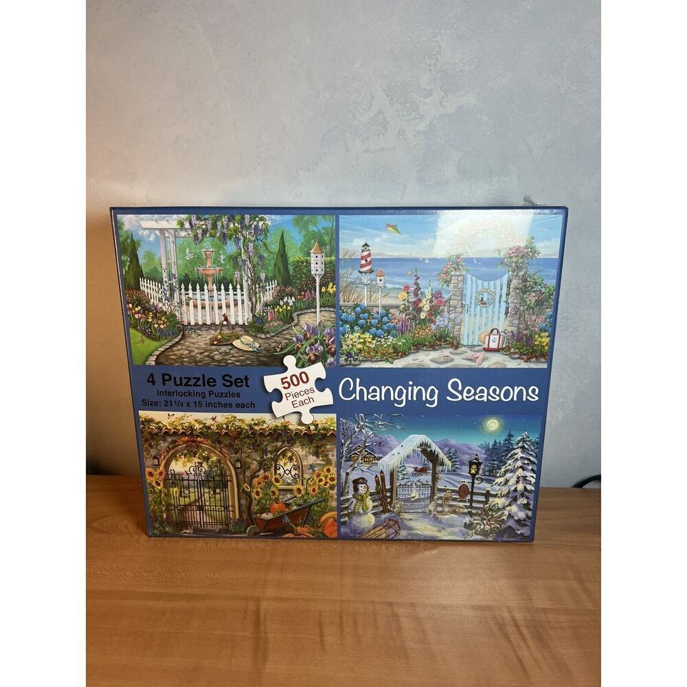 Current 4 Puzzle Set Changing Seasons  Interlocking Blue Sky Art